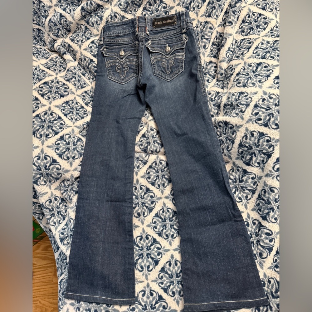 Rock Revival Women's Sz 28 Deborah Boot Dark Blue Boot Cut Jeans - Picture 2 of 16
